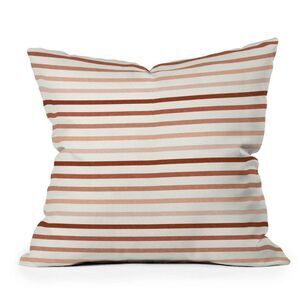 Deny Designs - 18" x 18" Little Arrow Design Co. Terracotta Strip Beige